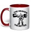 Чашка з кольоровою ручкою The heavier the better Червоний фото