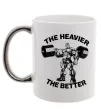 Чашка з кольоровою ручкою The heavier the better Срібло фото