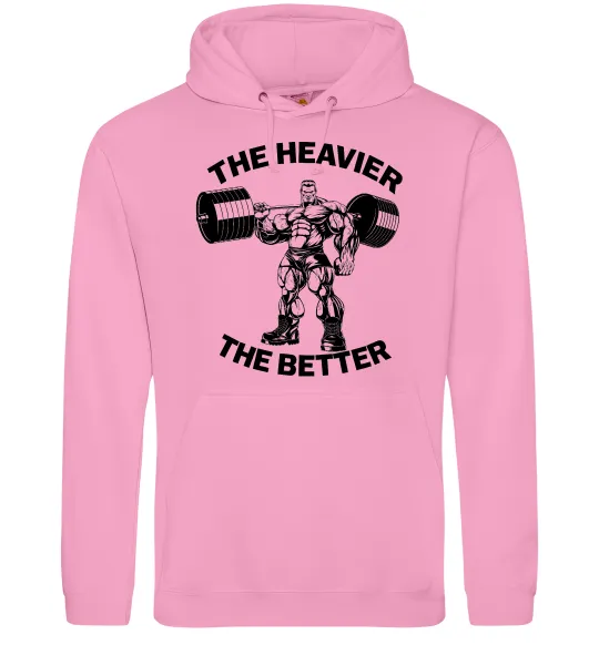Мужская толстовка (худи) The heavier the better Розовый фото