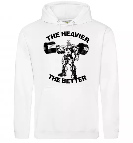 Чоловіча толстовка (худі) The heavier the better Білий фото
