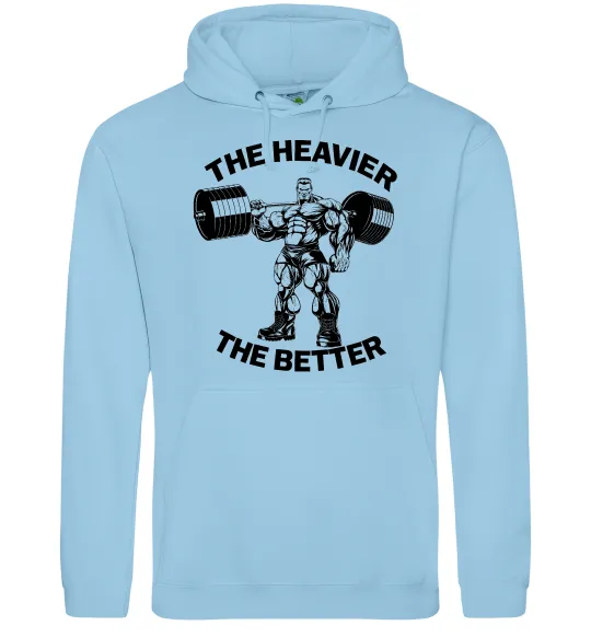 Мужская толстовка (худи) The heavier the better Голубой фото