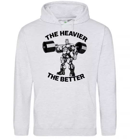 Женская толстовка (худи) The heavier the better Серый меланж фото