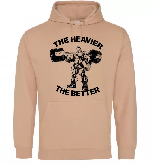Женская толстовка (худи) The heavier the better Песочный фото