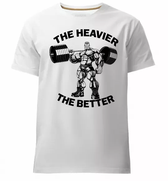Чоловіча преміум футболка The heavier the better Білий фото