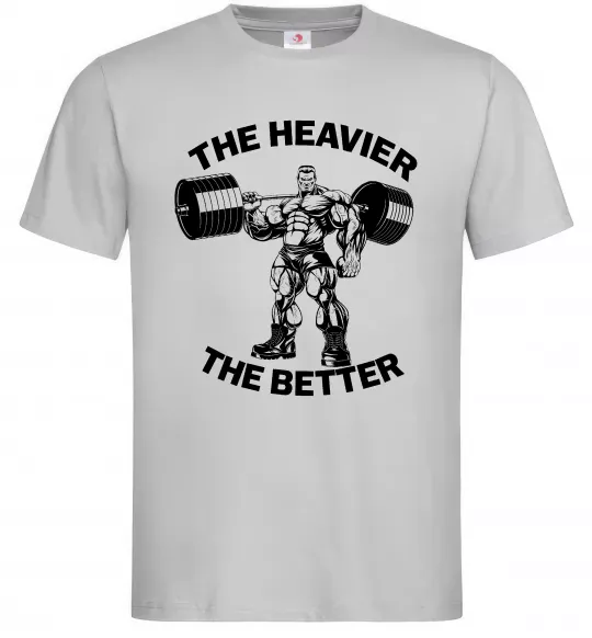 Чоловіча футболка The heavier the better Сірий фото