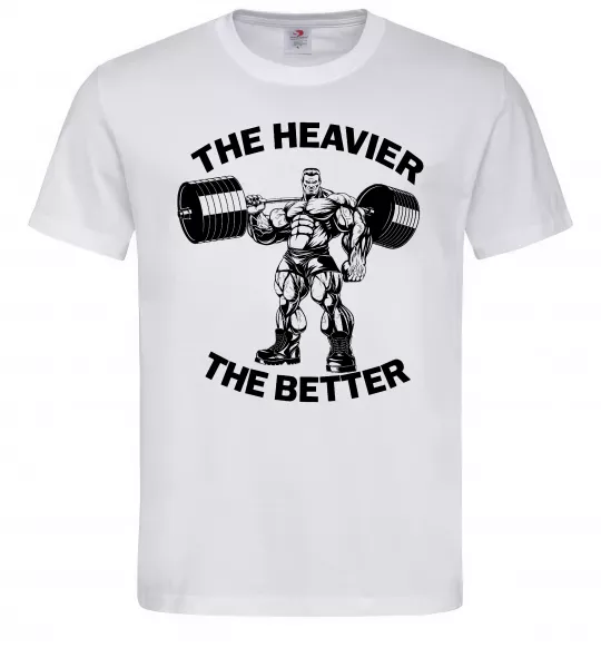 Чоловіча футболка The heavier the better Білий фото