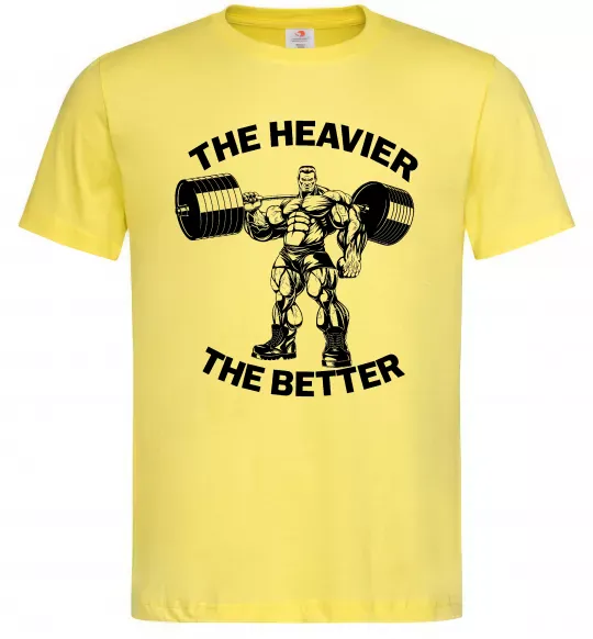 Чоловіча футболка The heavier the better Лимонний фото