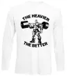 Лонгслив The heavier the better Белый фото