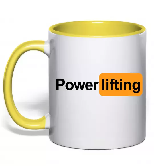 Чашка з кольоровою ручкою Powerlifting hub Сонячно жовтий фото