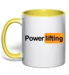 Чашка с цветной ручкой Powerlifting hub Лимонный фото