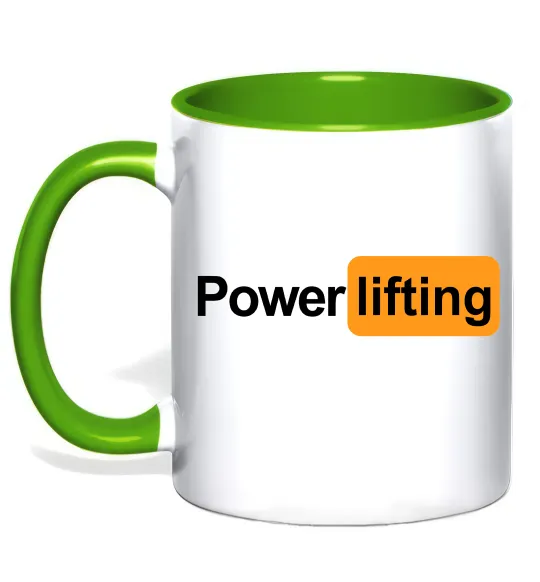 Чашка с цветной ручкой Powerlifting hub Лаймовый фото