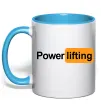 Чашка з кольоровою ручкою Powerlifting hub Блакитний фото