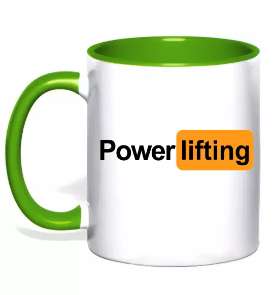 Чашка з кольоровою ручкою Powerlifting hub Зелений фото