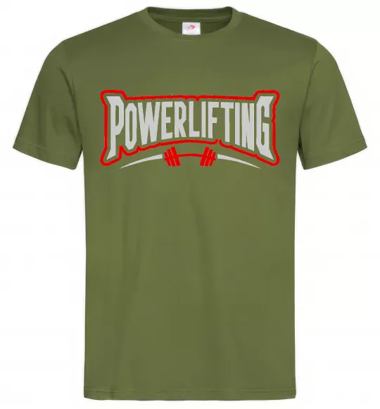 Чоловіча футболка Powerlifting Оливковий фото