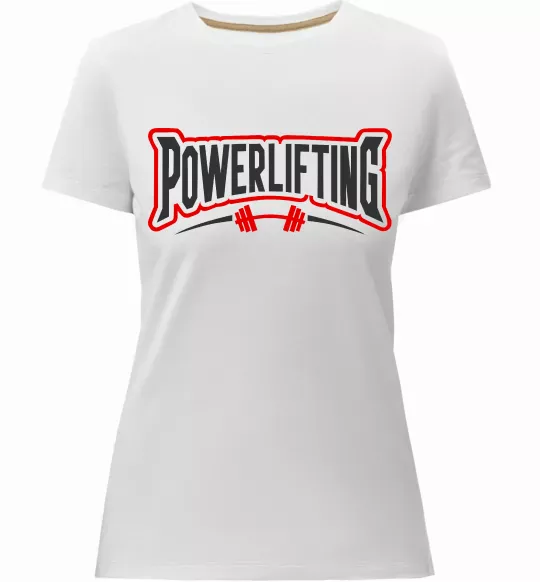 Женская премиум футболка Powerlifting Белый фото