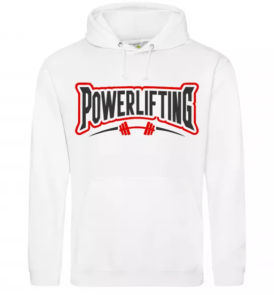 Чоловіча толстовка (худі) Powerlifting Білий фото