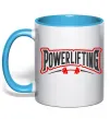 Чашка з кольоровою ручкою Powerlifting Блакитний фото