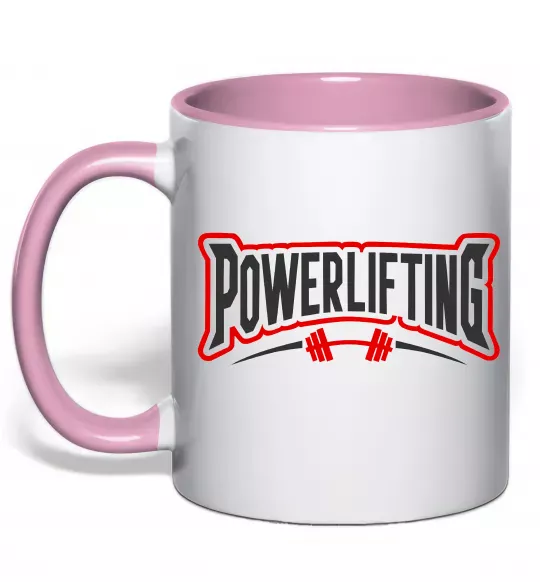 Чашка з кольоровою ручкою Powerlifting Ніжно рожевий фото