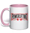 Чашка з кольоровою ручкою Powerlifting Ніжно рожевий фото