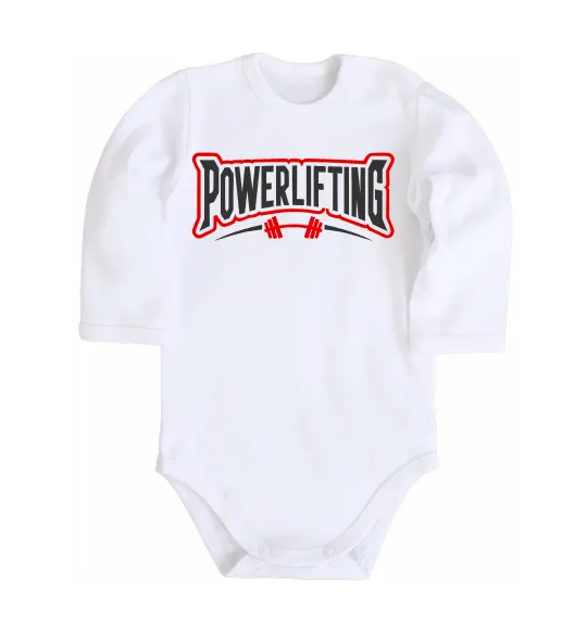 Дитячий бодік Powerlifting Білий фото