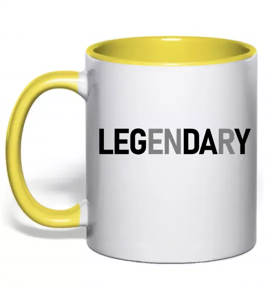 Чашка з кольоровою ручкою Legendary Сонячно жовтий фото