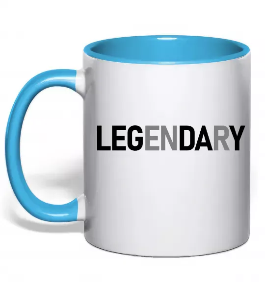Чашка з кольоровою ручкою Legendary Блакитний фото