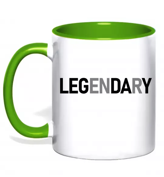 Чашка з кольоровою ручкою Legendary Зелений фото