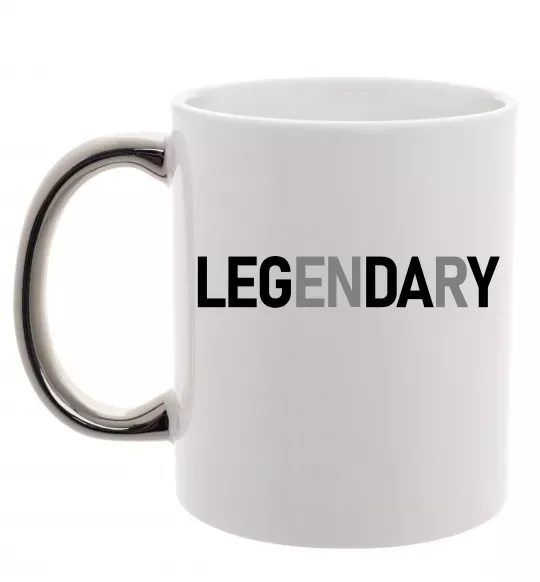 Чашка з кольоровою ручкою Legendary Срібло фото