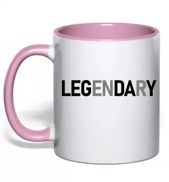 Чашка з кольоровою ручкою Legendary Ніжно рожевий фото
