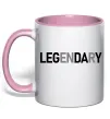 Чашка з кольоровою ручкою Legendary Ніжно рожевий фото