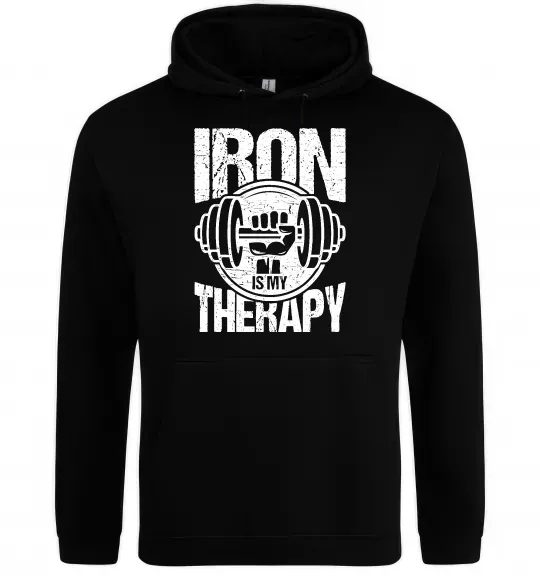 Жіноча толстовка (худі) Iron is my therapy Чорний фото