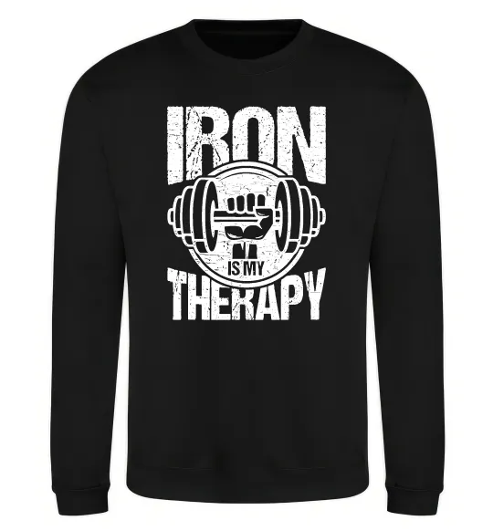 Свитшот Iron is my therapy Черный фото