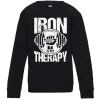 Детский Свитшот Iron is my therapy Черный фото