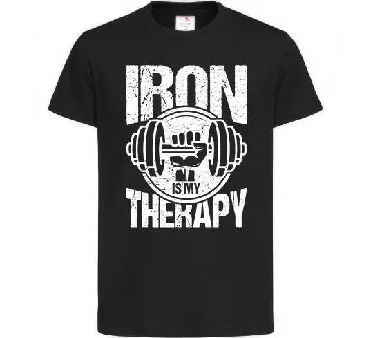 Детская футболка Iron is my therapy Черный фото