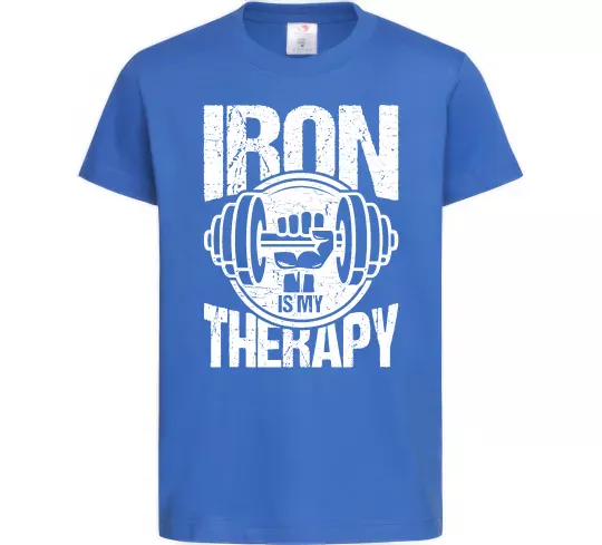 Детская футболка Iron is my therapy Ярко-синий фото