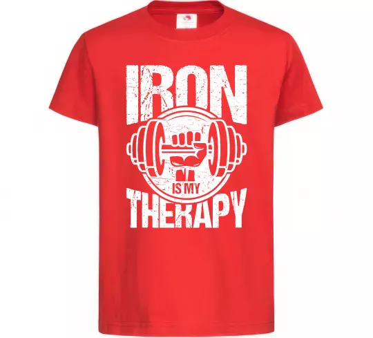 Детская футболка Iron is my therapy Красный фото
