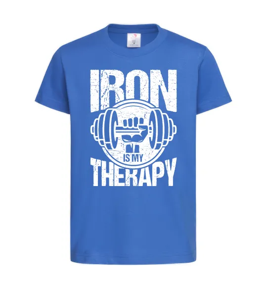 Дитяча футболка Iron is my therapy Яскраво-синій фото