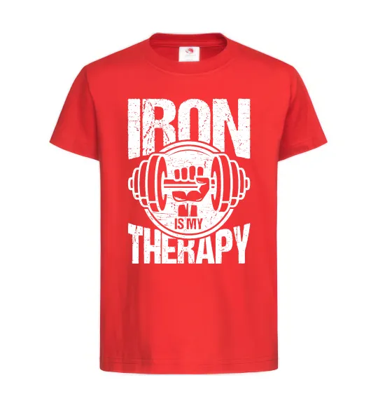 Дитяча футболка Iron is my therapy Червоний фото