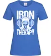 Жіноча футболка Iron is my therapy Яскраво-синій Жіноча футболка Iron is my therapy Яскраво-синій фото