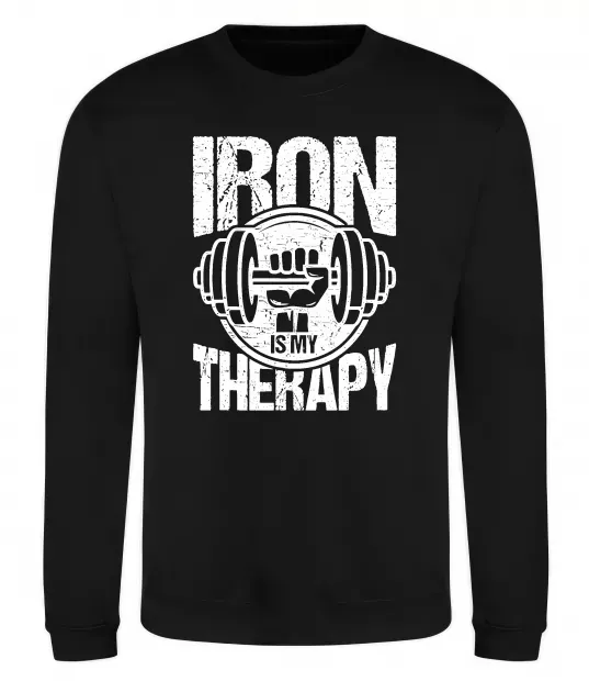 Світшот Iron is my therapy Чорний фото