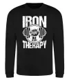 Світшот Iron is my therapy Чорний фото