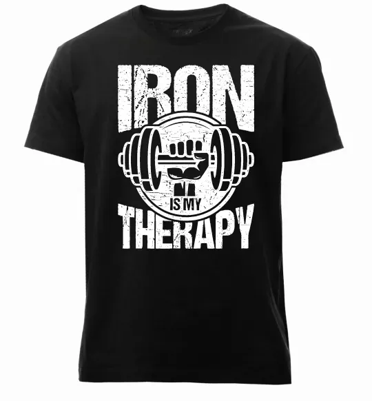 Чоловіча преміум футболка Iron is my therapy Чорний фото
