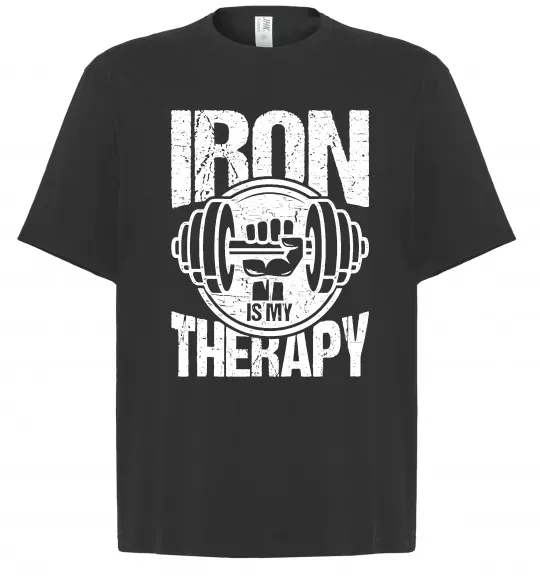 Футболка Оверсайз Iron is my therapy Черный фото
