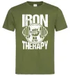 Чоловіча футболка Iron is my therapy Оливковий фото