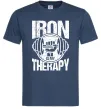 Чоловіча футболка Iron is my therapy Темно-синій фото
