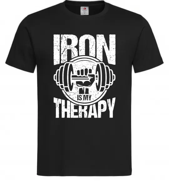 Чоловіча футболка Iron is my therapy Чорний фото