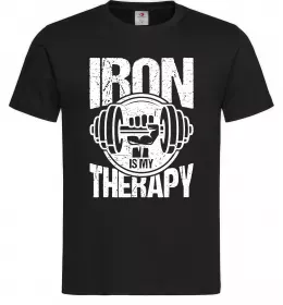 Чоловіча футболка Iron is my therapy Чорний фото