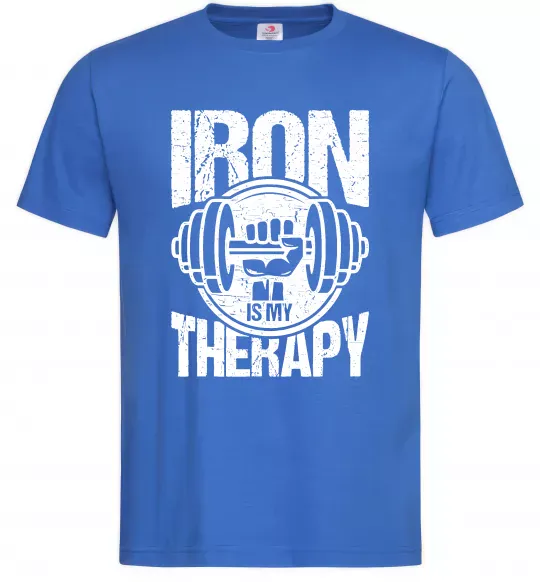 Чоловіча футболка Iron is my therapy Яскраво-синій фото