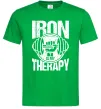 Чоловіча футболка Iron is my therapy Зелений фото