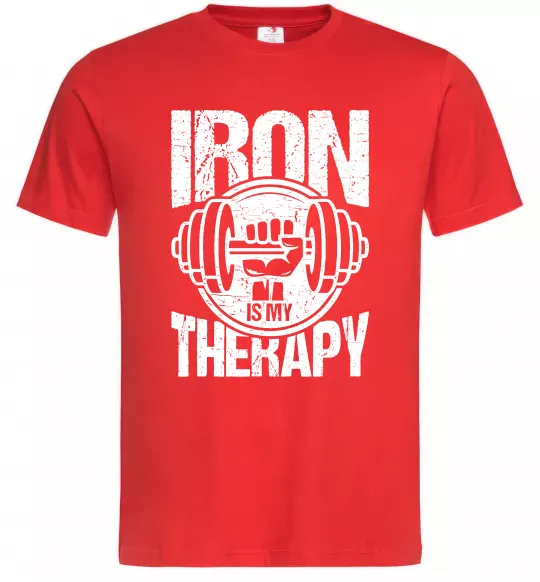 Чоловіча футболка Iron is my therapy Червоний фото